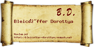 Bleicöffer Dorottya névjegykártya