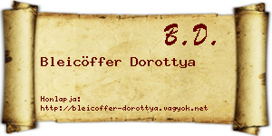 Bleicöffer Dorottya névjegykártya
